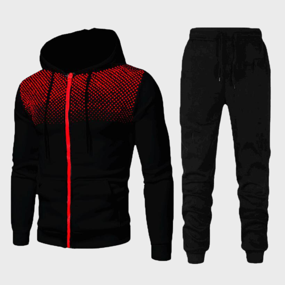 Trainingsanzug Set mit Kapuzenjacke und Reißverschluss