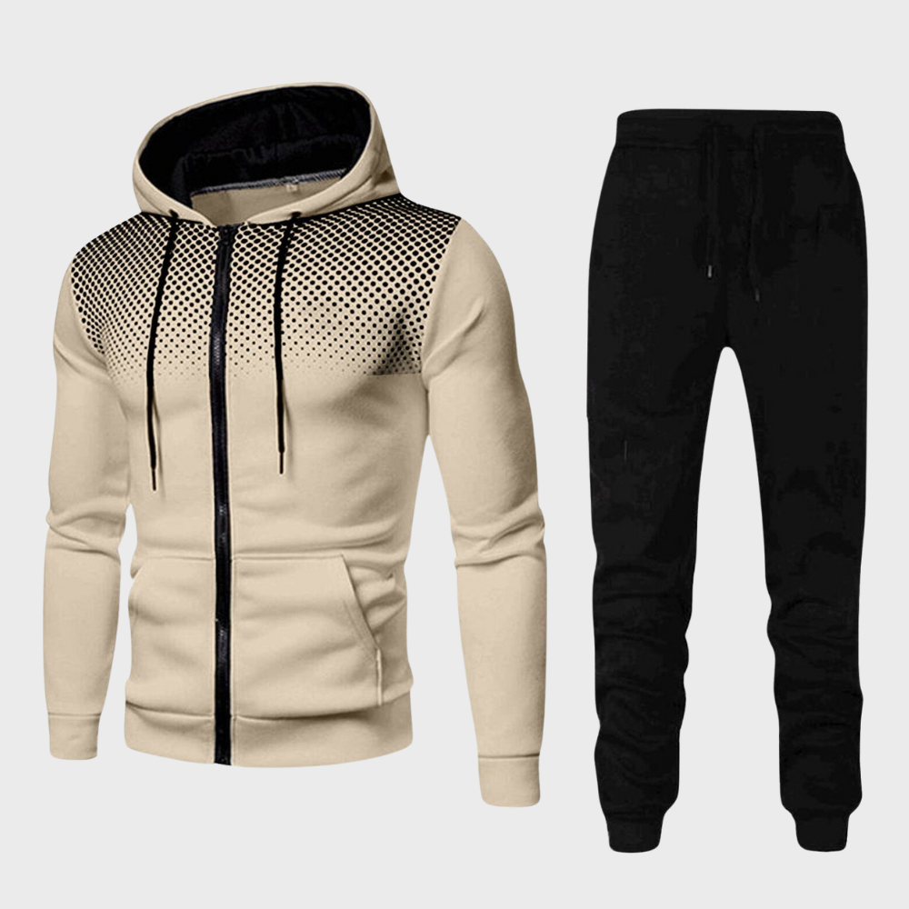 Trainingsanzug Set mit Kapuzenjacke und Reißverschluss