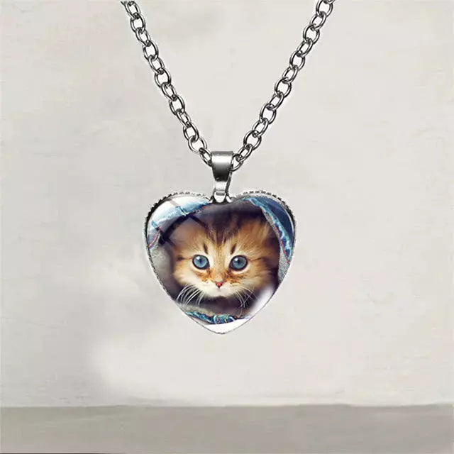 Herz-Katze-Anhänger-Halskette | Shop Nory