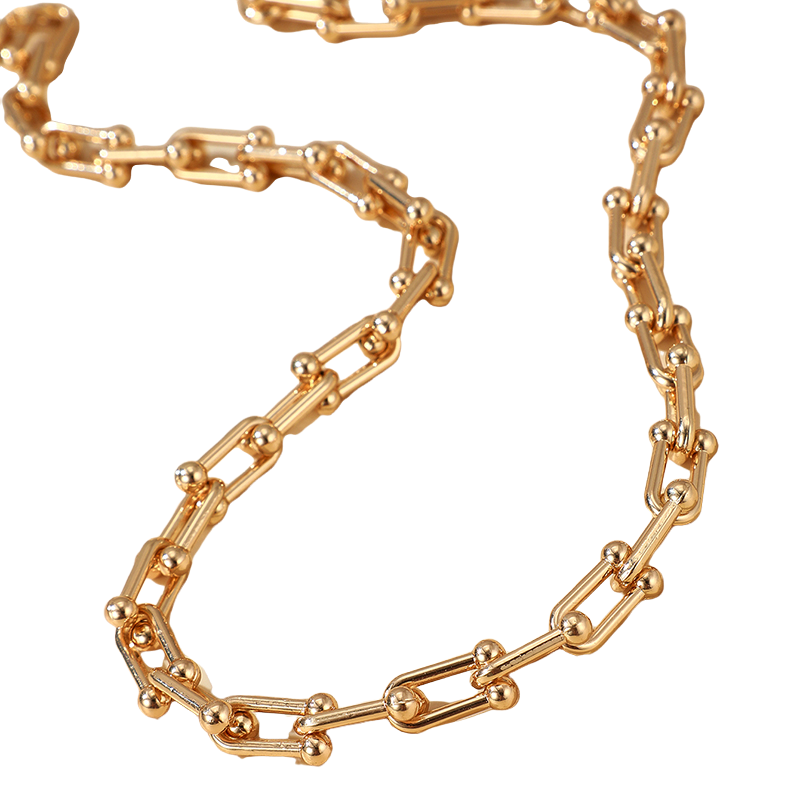 Damen Gold Dick Inter Link U Gelenk Kette Choker Halskette | Shop Nory