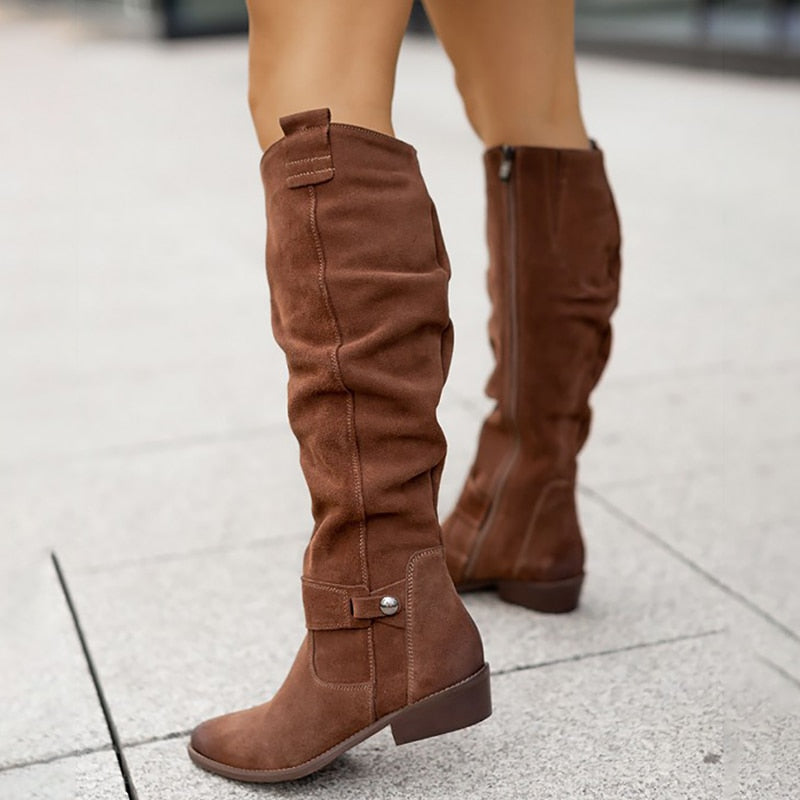 ShopNory | Warme Wildlederstiefel - Gemütliche Winterschuhe