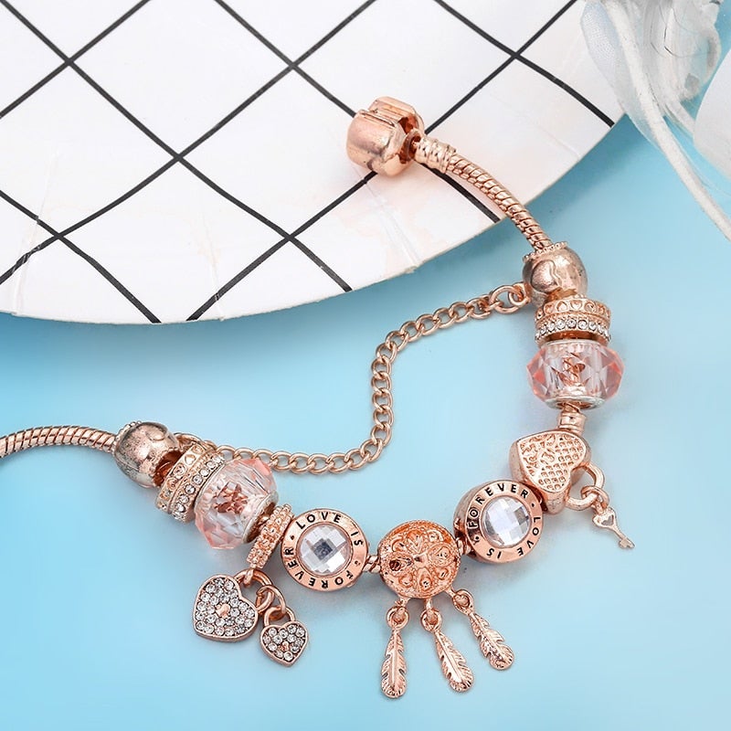 Rose Traumfänger-Armband mit Charms aus Sterling Silber | Shop Nory
