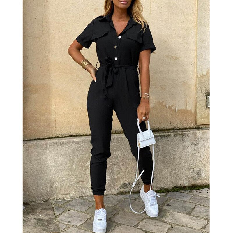 Stilvolles Colbelte Jumpsuit