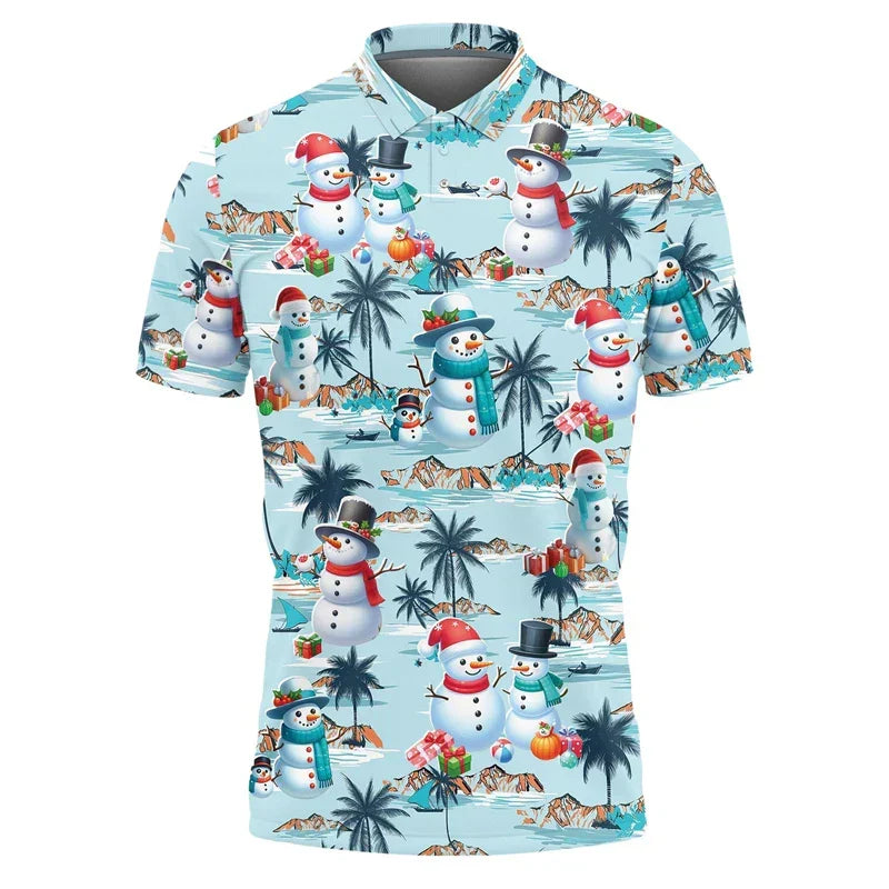 Shopnory | Santa Claus Polo Shirt - Stylisches Herren-Polohemd mit festlichem Design und bequemer Passform