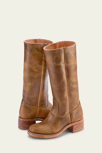 Hohe Stiefel - Damen Leder Blockabsatz Kniehohe Stiefel