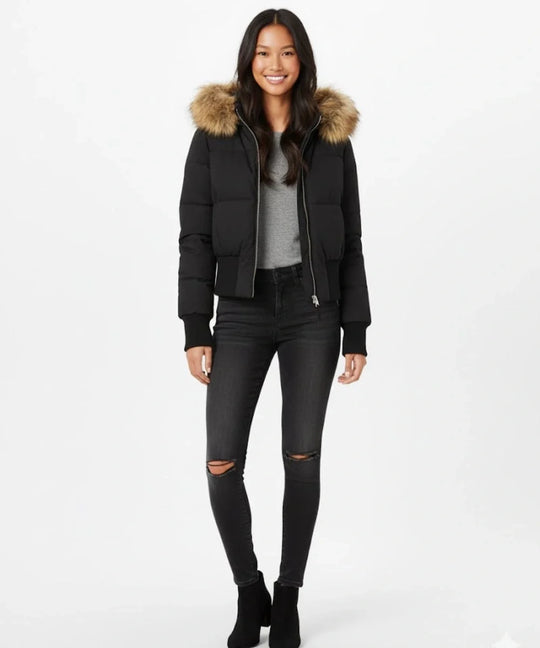 Damen Gesteppt Winterjacke mit Warm & Abnehmbarer Kapuze | ShopNory