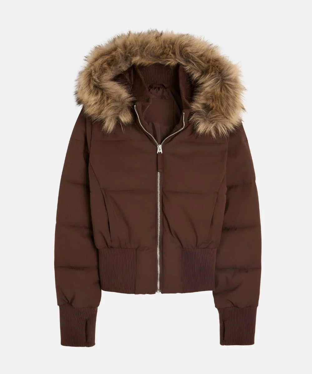Damen Gesteppt Winterjacke mit Warm & Abnehmbarer Kapuze | ShopNory