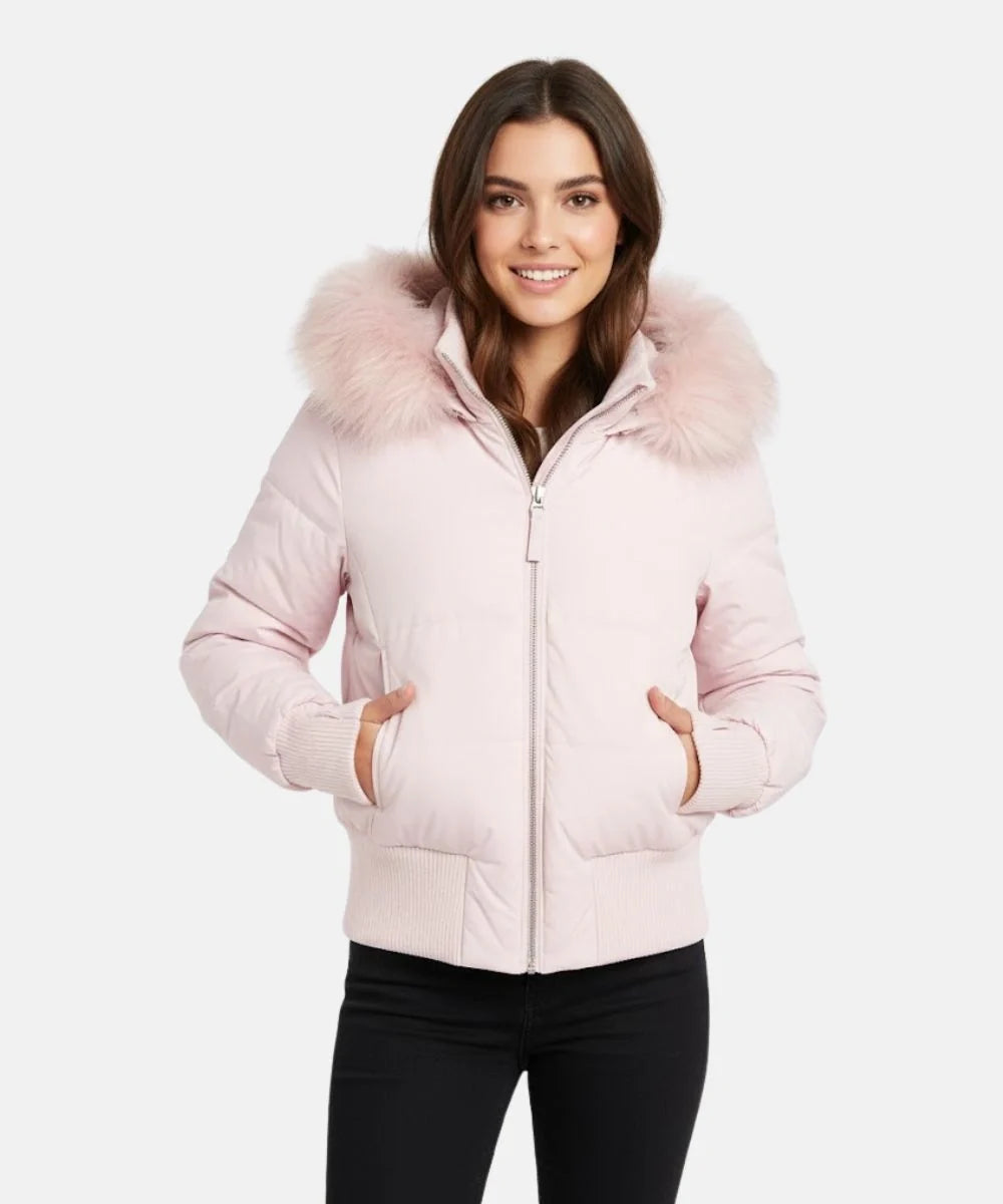 Damen Gesteppt Winterjacke mit Warm & Abnehmbarer Kapuze | ShopNory