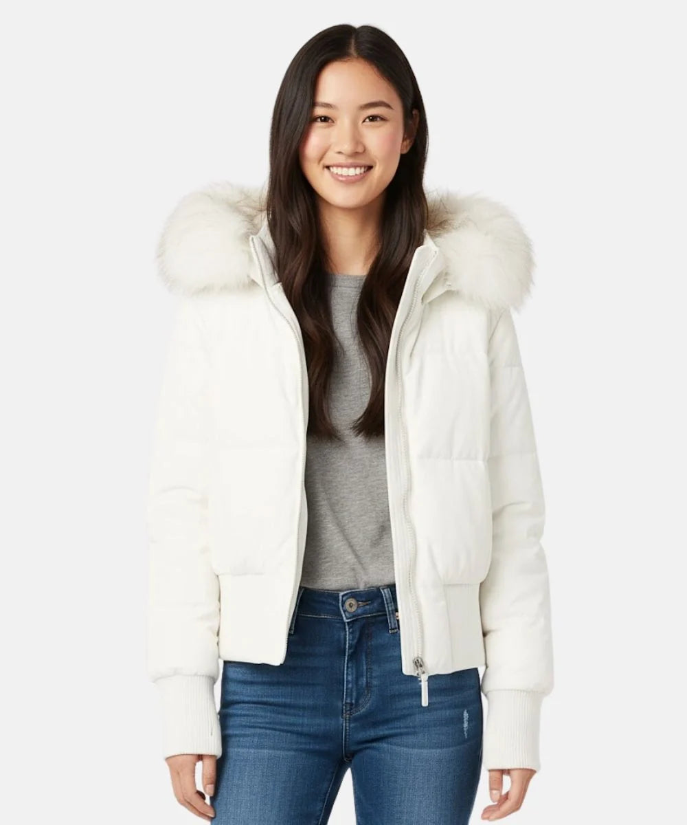 Damen Gesteppt Winterjacke mit Warm & Abnehmbarer Kapuze | ShopNory
