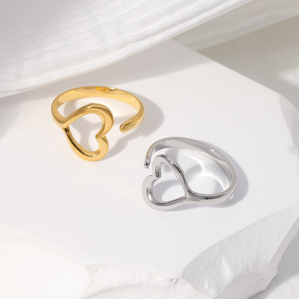 Ästhetischer Edelstahl Herzring | Shop Nory