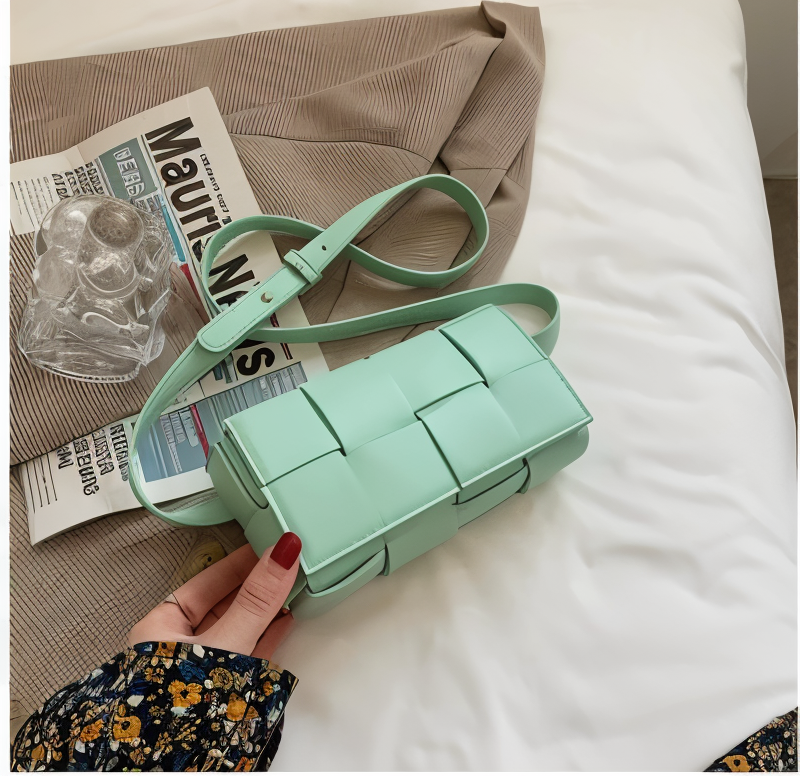 GShopnorylockte Umhängetasche Vegan Leder Damen Geflochtene Tasche Frauen