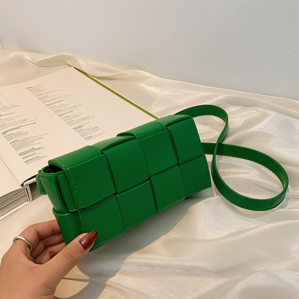 GShopnorylockte Umhängetasche Vegan Leder Damen Geflochtene Tasche Frauen