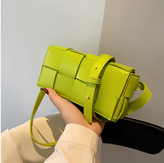 GShopnorylockte Umhängetasche Vegan Leder Damen Geflochtene Tasche Frauen