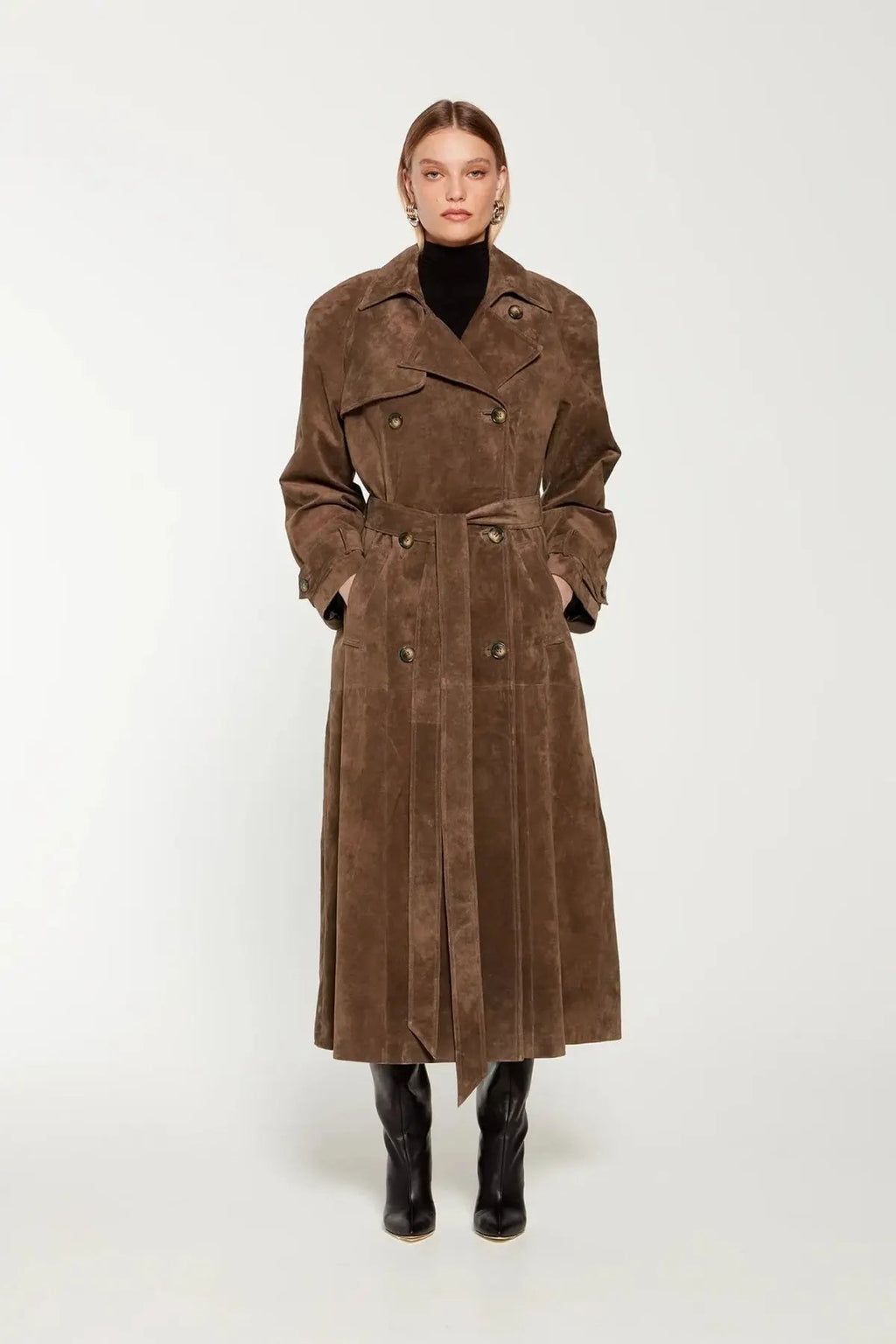 Shopnory | Wildleder Trenchcoat