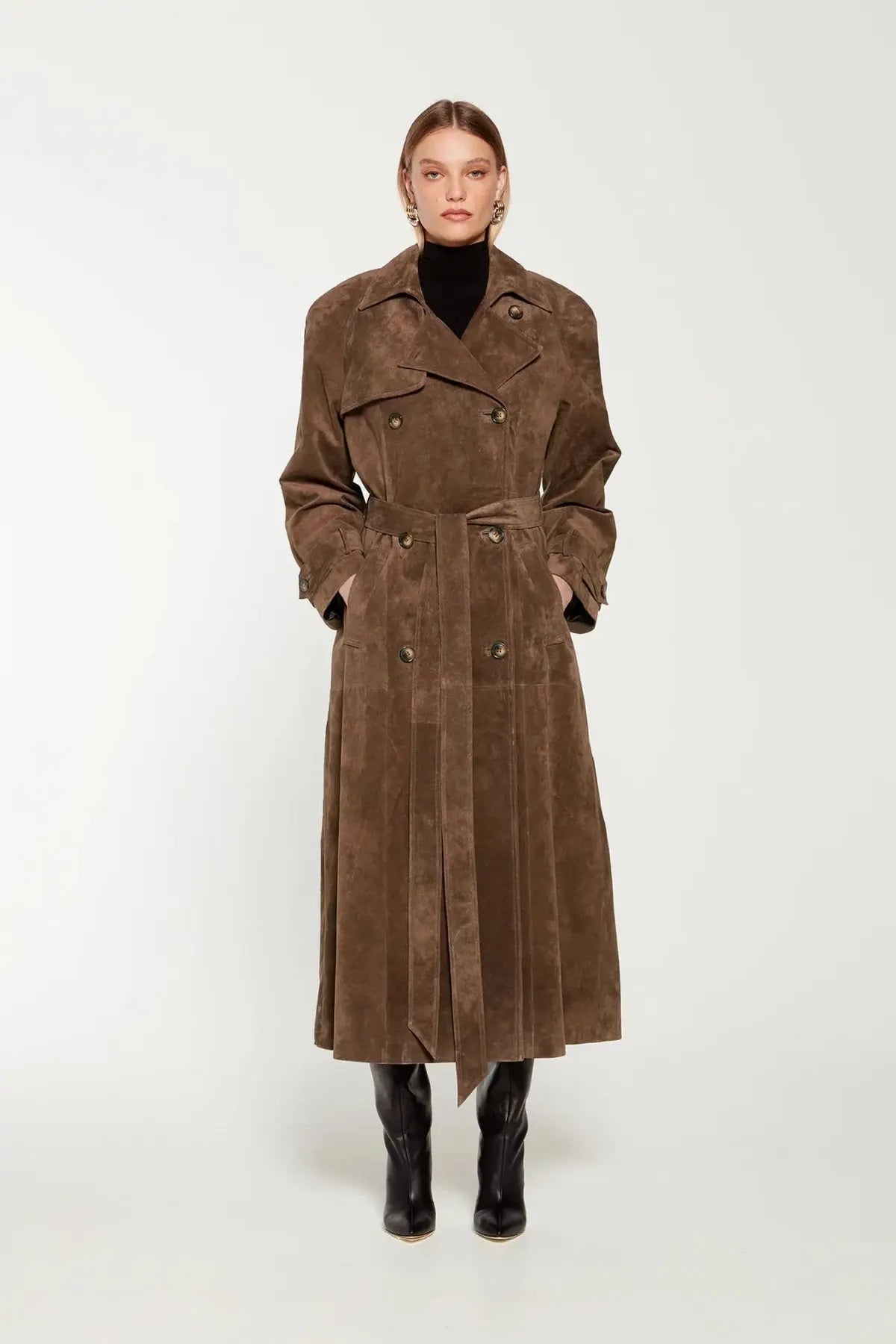 Shopnory | Wildleder Trenchcoat