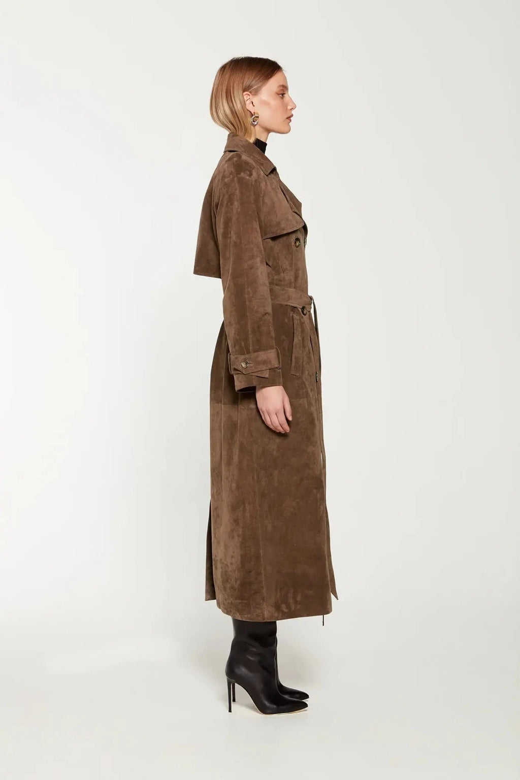Shopnory | Wildleder Trenchcoat