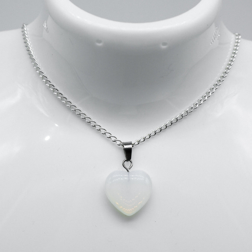 Silber Opal Herz Anhänger Halskette | Shop Nory