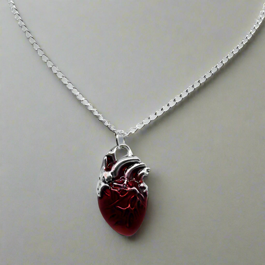Silver and Red Heart Charm Necklace | Shop Nory