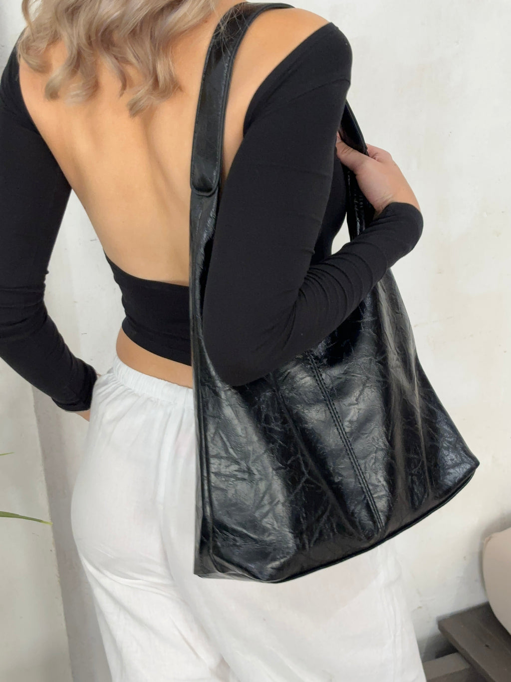 Distressed Vegan Leather Tote