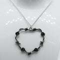 Silber Große Stacheldraht Rose Herz Charms Halskette | Shop Nory