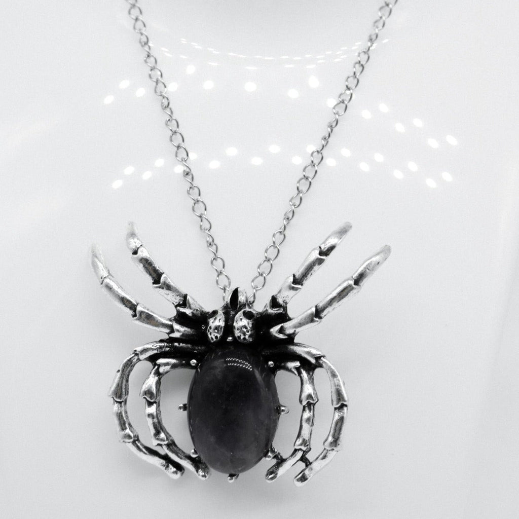 Silver Amethyst Spider Charm Necklace | Shop Nory