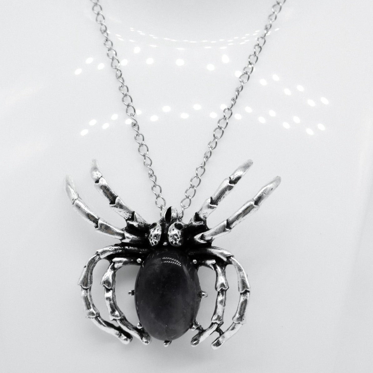 Silver Amethyst Spider Charm Necklace | Shop Nory