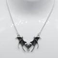 Silver Batwing Heart Charm Necklace | Shop Nory