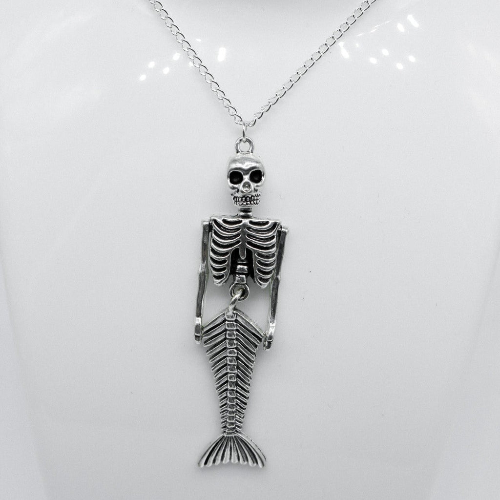 Giant Silver Skeleton Mermaid Necklace | Shop Nory