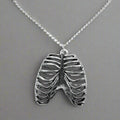 Silver Gothic Rib Cage Charm Necklace | Shop Nory