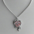 Silberne Rosa Harz Schmelzendes Herz Anhänger Halskette | Shop Nory