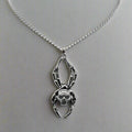 Silberne Gothic-Spinnen-Schädel-Anhänger-Halskette | Shop Nory