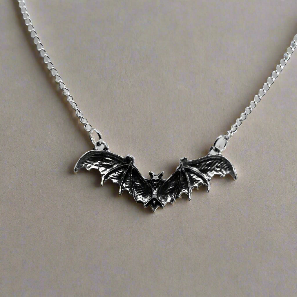 Silver Gothic Bat Charm Necklace | Shop Nory