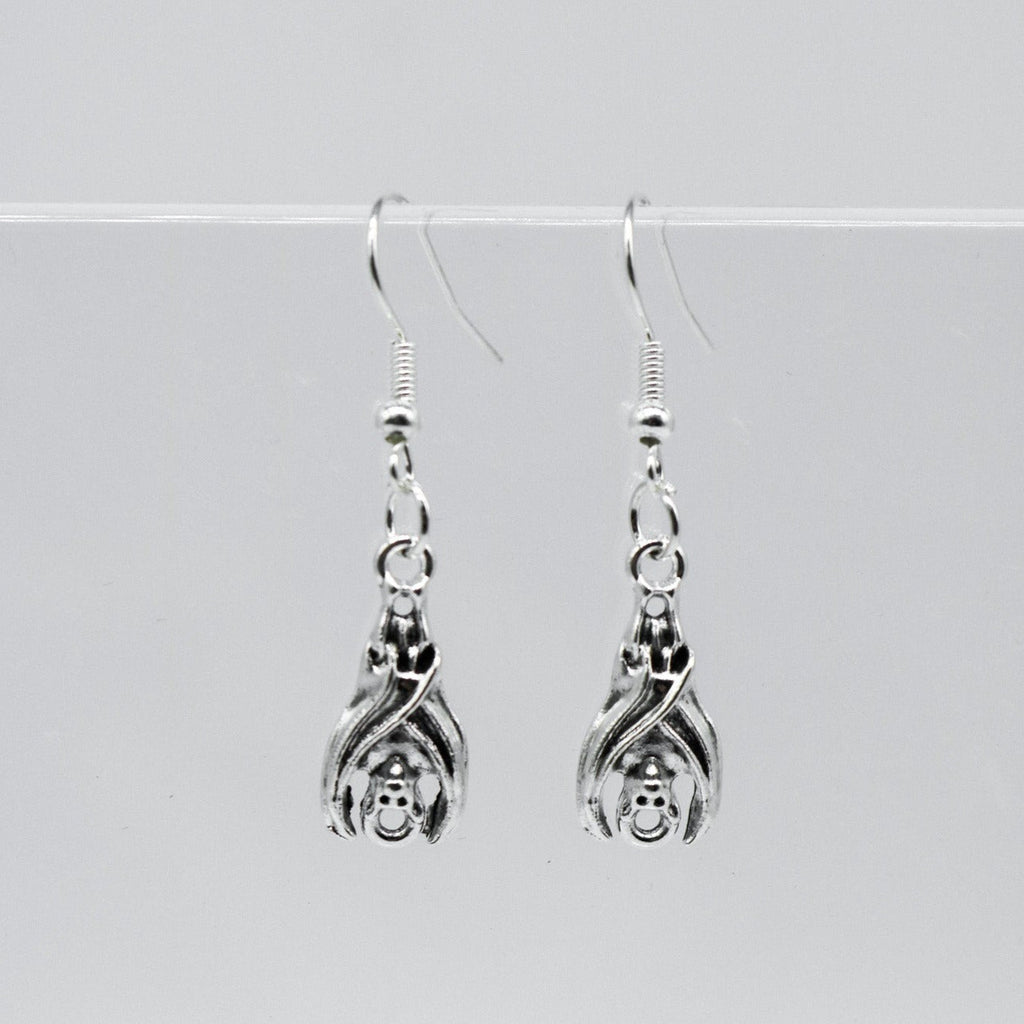 Silver Gothic Bat Charm Earrings | Shop Nory