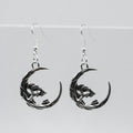 Silver Gothic Moon Skull Charm Earrings | Shop Nory