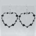 Silver Barbed Wire Rose Heart Charm Earrings | Shop Nory