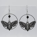 Large Silver Moth Circle Hoop Earrings | Shop Nory