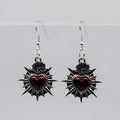 Silber Sacred Flaming Red Herz Charm Ohrringe | Shop Nory