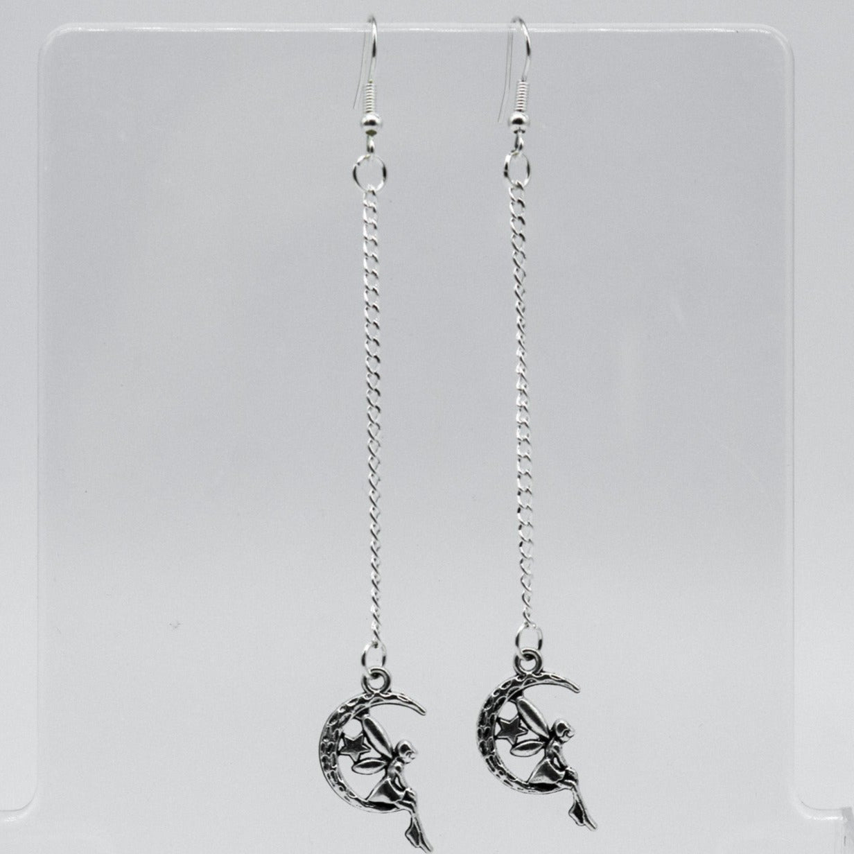 Silberne Fairytale Engel Mond Kette Charm Ohrringe | Shop Nory