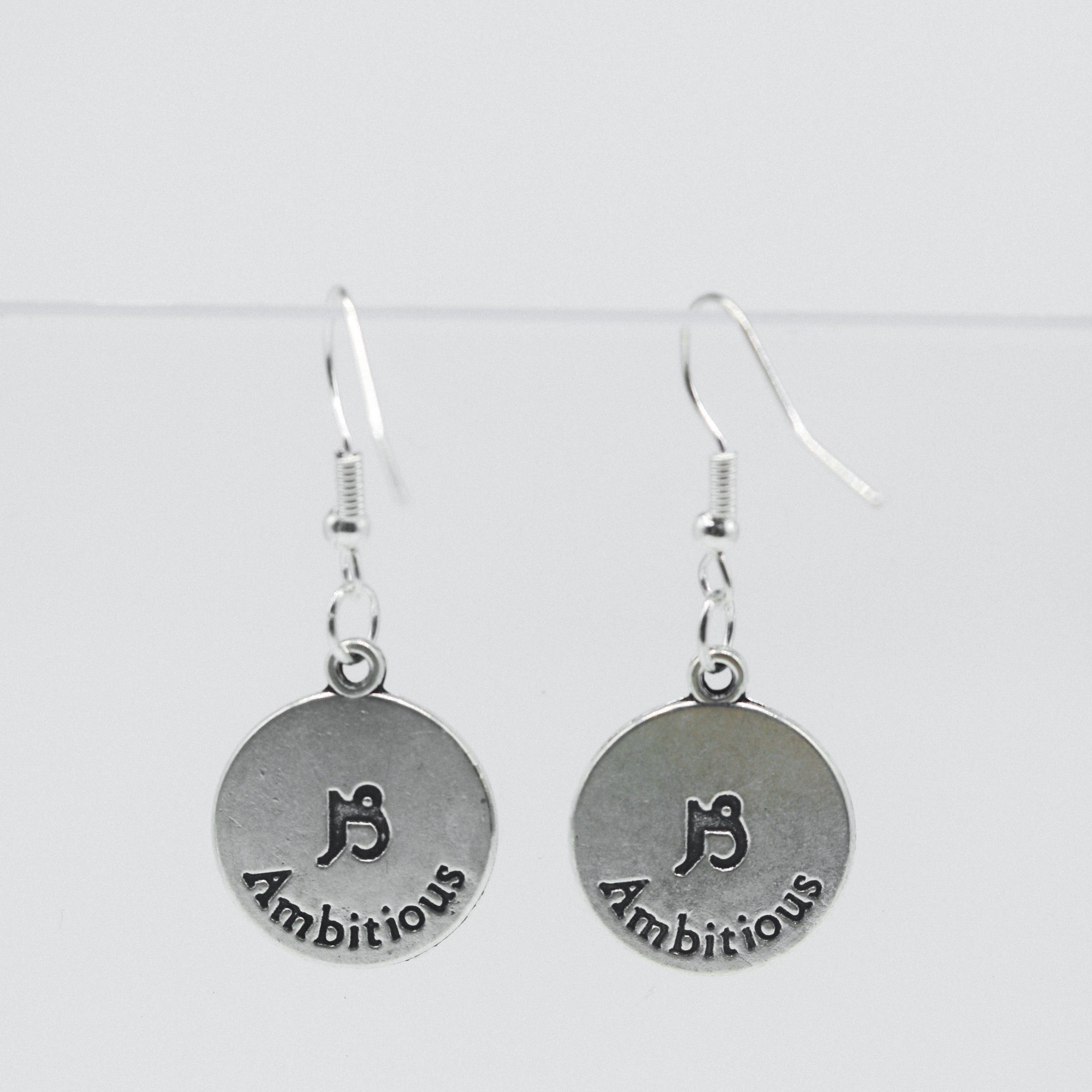 Silver Earrings With Reversible Zodiac Coin Charm | Shop Nory