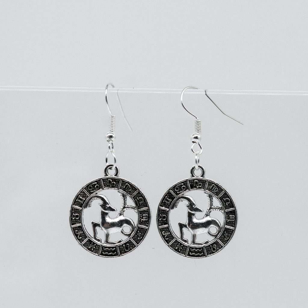 Silberohrringe mit Zodiac-Symbol-Münzanhänger | Shop Nory