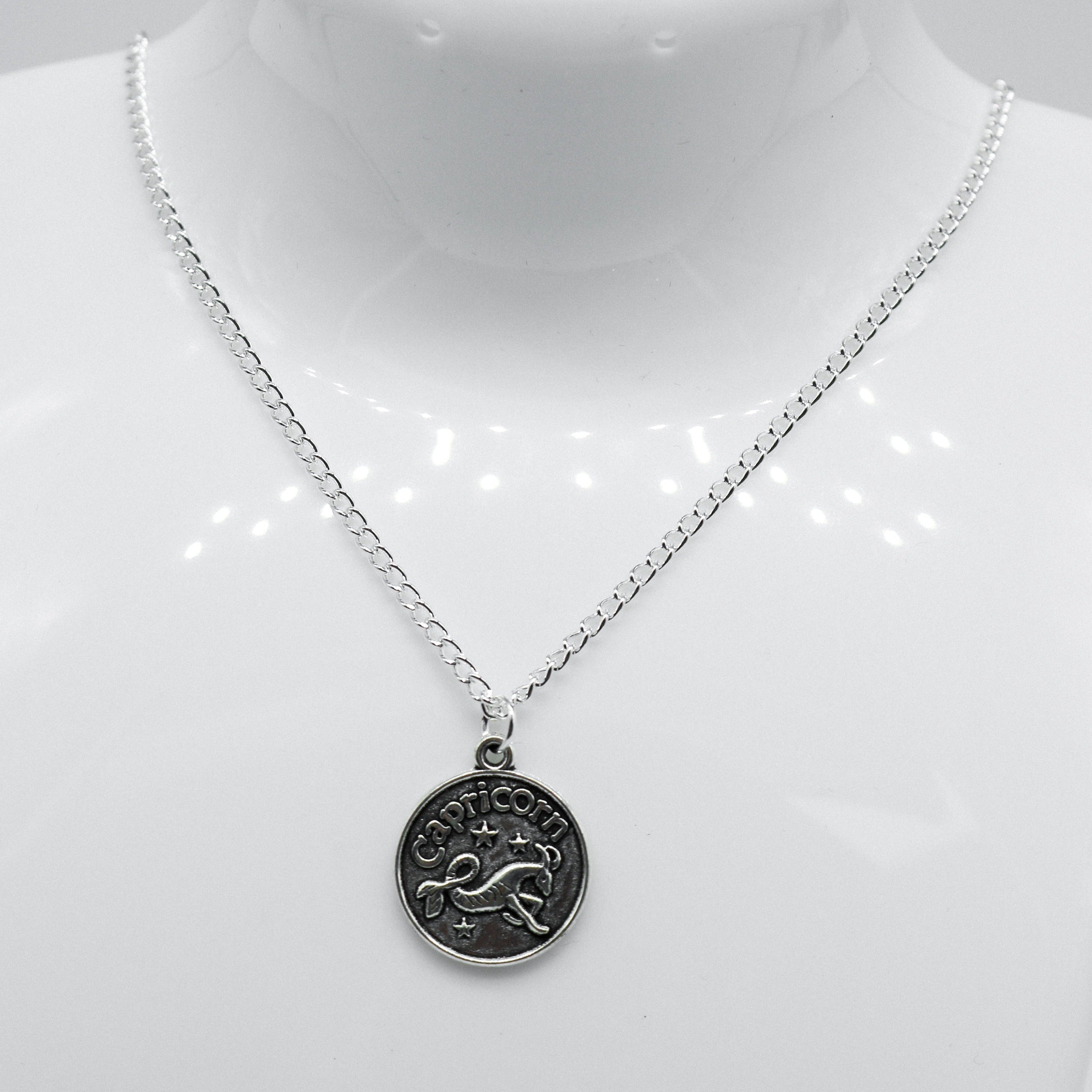 Silber Zodiac Wendbare Münzcharms Halskette | Shop Nory