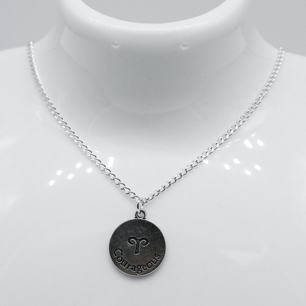 Silber Zodiac Wendbare Münzcharms Halskette | Shop Nory