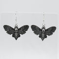 Silver Gothic Moth Charm Earrings | Shop Nory
