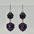 Silver Gothic Witchy Amethyst Stone Drop Earrings | Shop Nory