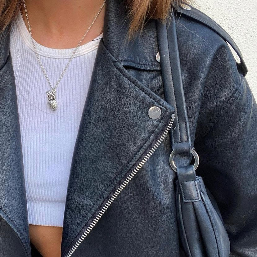 Silber Anatomisches Herz Anhänger Halskette | Shop Nory