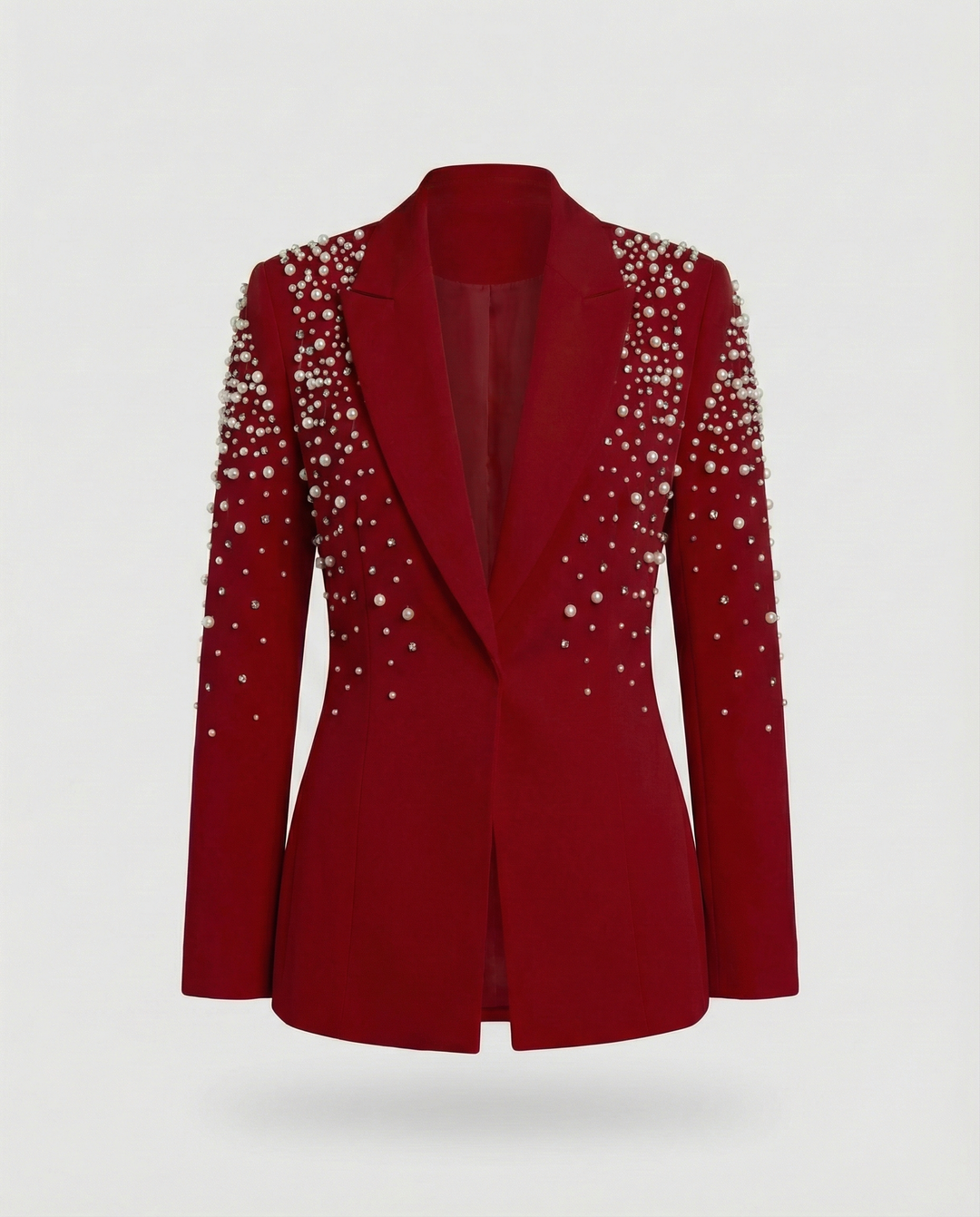 Slim Damenblazer mit Perlendetails