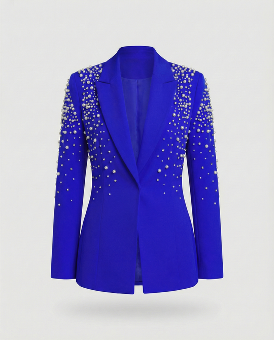 Slim Damenblazer mit Perlendetails