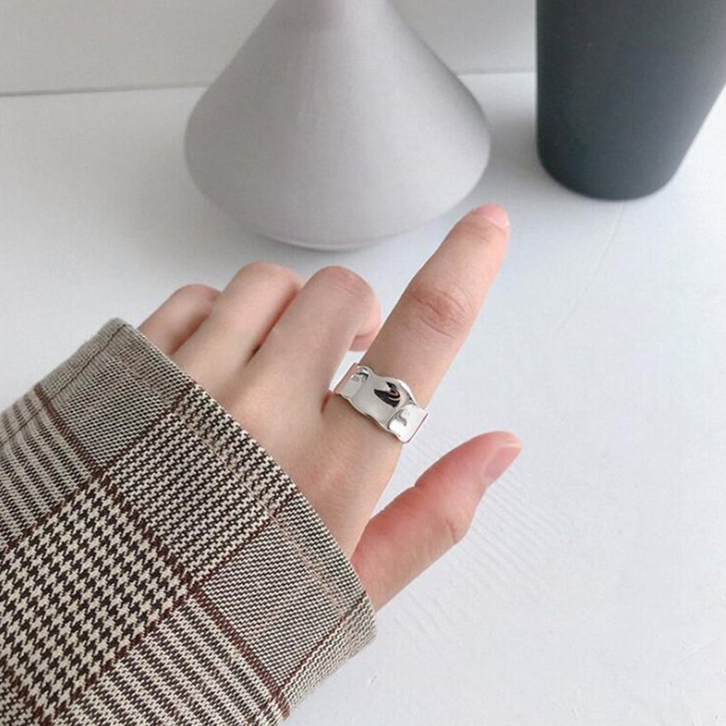 925 Sterling Silver Unregelmäßige Form Moderne Ring | Shop Nory