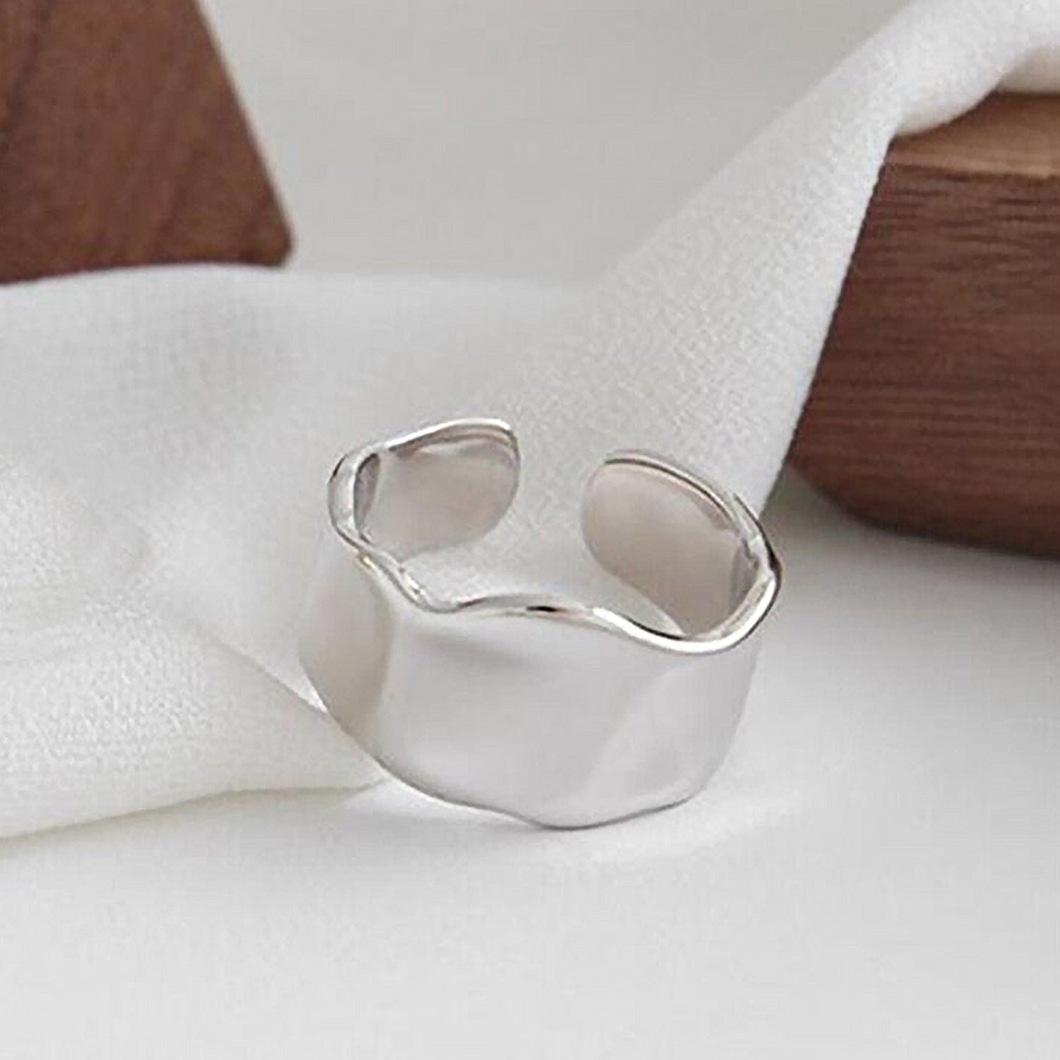 925 Sterling Silver Unregelmäßige Form Moderne Ring | Shop Nory