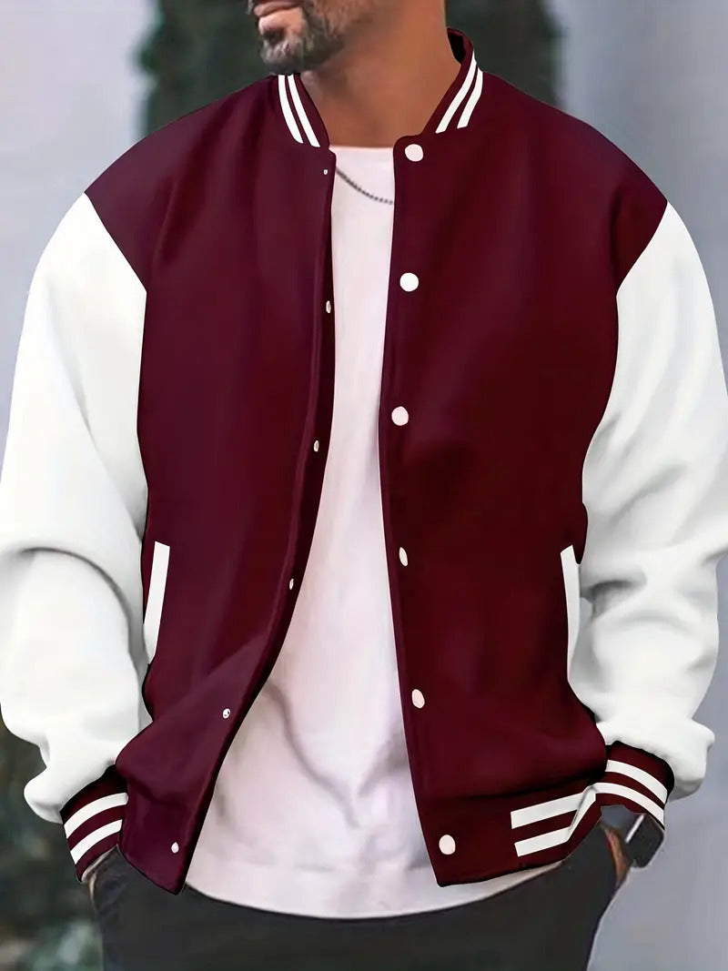 Stylische und klassische Bomberjacke mit Druckknöpfen für Herren